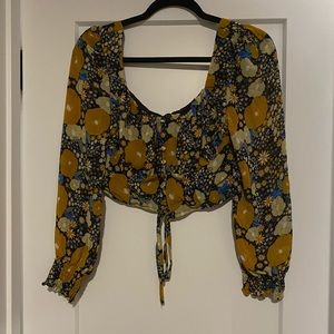 Nasty Gal Lace up crop top